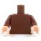 LEGO Female Curved Minifigure Torso, Reddish Brown