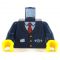LEGO Torso, Dark Blue Jacket with Red Tie