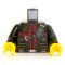 LEGO Torso, Dark Gray Vest with Dark Red and Black Straps / Quiver, Black Arms