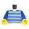 LEGO Torso, Striped Blue and White Shirt with Blue Arms