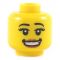 LEGO Head, Female with Large Red Lips, Open Mouth Smile with Teeth, Eyelashes [CLONE]