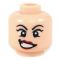 LEGO Head, Female, Rounded Eyebrows and Large Crooked Smile