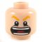LEGO Head, Arched Yellow Eyebrows and Large Open Mouth