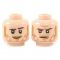 LEGO Head, Female, Black Eyebrows, Freckles, Eyelashes, Pink Lips, Open Mouth Smile / Angry [CLONE]