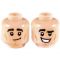 LEGO Head, White Headband and Cheek Lines, Dual Sided: Frown / Grin [CLONE] [CLONE]