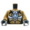 LEGO Torso, Dark Tan with Armor, Circular Design on Front and Back