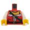 LEGO Torso, Female, Red Corset With White Overshirt, Black Sash and Belt [CLONE]