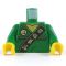LEGO Torso, Green Keikogi with Black Hem and Green Arms