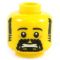 LEGO Head, Black Sideburns, Moustache and Goatee, Scared/Worried
