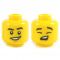 LEGO Head, Black Eyebrows, Crooked Smile / Singing