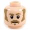 LEGO Head, Flesh, Light Brown Sideburns, Moustache, and Soul Patch