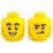 LEGO Head, Brown Eyebrows, Stubble, Double Chin, Smiling/Concentrating