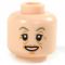 LEGO Head, Flesh, Female, Gray Eyebrows, Crow's Feet and Wrinkles, Smiling