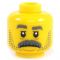 LEGO Head, Dark Bluish Gray Moustache and Stubble, Tired or Sad
