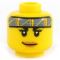 LEGO Head, Female with Eyelashes, Red Lips, Open Smile and Lime Headband [CLONE]
