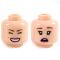 LEGO Head, Female, Brown Eyebrows, Beauty Marks, Pink Lips, Closed and Open Mouth Smile [CLONE]