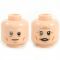LEGO Head, Black Bushy Eyebrows, Brown Goatee, Cheek Lines, Dual Sided: Angry / Bared Teeth with Red Eyes [CLONE]