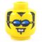 LEGO Head, Black Widow's Peak and Sideburns, Blue Glasses/Goggles, Large Front Teeth