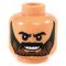 LEGO Head, Black and Brown Beard, Smiling