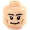 LEGO Head, Black Eyebrows, Angled Eyelashes, Cheek Lines, Smiling