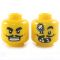 LEGO Head, Black Eyebrows and Moustache, Confident Smile / Bruised Smile