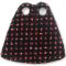 LEGO Custom Cape / Cloak, Black with Large Red Sparkles