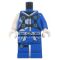 LEGO Blue Torso and Legs, White Sash and Patterns, Black Harness with Blue Circles