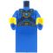 LEGO Blue Robe, Gold Highlights, Flared Sleeves