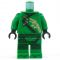 LEGO Green Keikogi with Knee Wraps, Gold Dragon Design