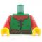 LEGO Torso, Green with Red Arms and Frock, Belt and Pouches