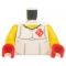 LEGO Torso, White Shirt with Red Logo, Bare Arms