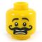 LEGO Head, Curly Moustache, Scared
