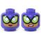 LEGO Head, Female, Large Lime Green Goggles, Dark Red Lips, Dark Purple Balaclava