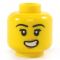 LEGO Head, Female, Round Eyebrows, Eyelashes, Crooked Smile with Teeth