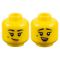 LEGO Head, Female, Black Eyebrows, Peach Lips, Beauty Mark, Crooked Smile
