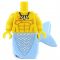 LEGO Merfolk, Male, Yellow Skin, Tooth Necklace, Light Blue Tail
