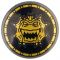 LEGO Round Flat Shield with Gold Dragon Head with Jagged Teeth Pattern [CLONE]