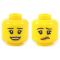LEGO Head, Female, Peach Lips, Smiling / Upset