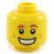 LEGO Head, Brown Eyebrows, Freckles, Big Smile