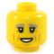 LEGO Head, Gray Eyebrows, Cheek Lines, Large Smile
