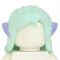 LEGO Hair, Female, Long and Wavy, Aqua with Lavender Ears