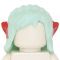 LEGO Hair, Female, Long and Wavy, Aqua with Red Ears