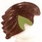 LEGO Hair, Swept Back, Reddish Brown with Pointed Ears, Olive Green