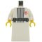 LEGO White Robe with Gray Panels, Dark Gray Belt