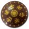 LEGO Shield, Round Convex, Reddish Brown with Detailed Gold Designs