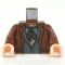 LEGO Torso, Reddish Brown Suit Jacket, Dark Bluish Gray Vest, Ascot