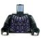 LEGO Torso, Black Body Armor with Purple Highlights, Tooth/Claw Necklace