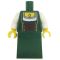 LEGO Dark Green Dress, Laced in Front, White Chemise