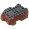 LEGO Terrain Plate, Mega Bloks, Medium 10x6 Raised Plateau, Dark Gray with Dark Red Sides