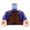 LEGO Torso, Dark Purple Hooded Shirt over Brown Vest